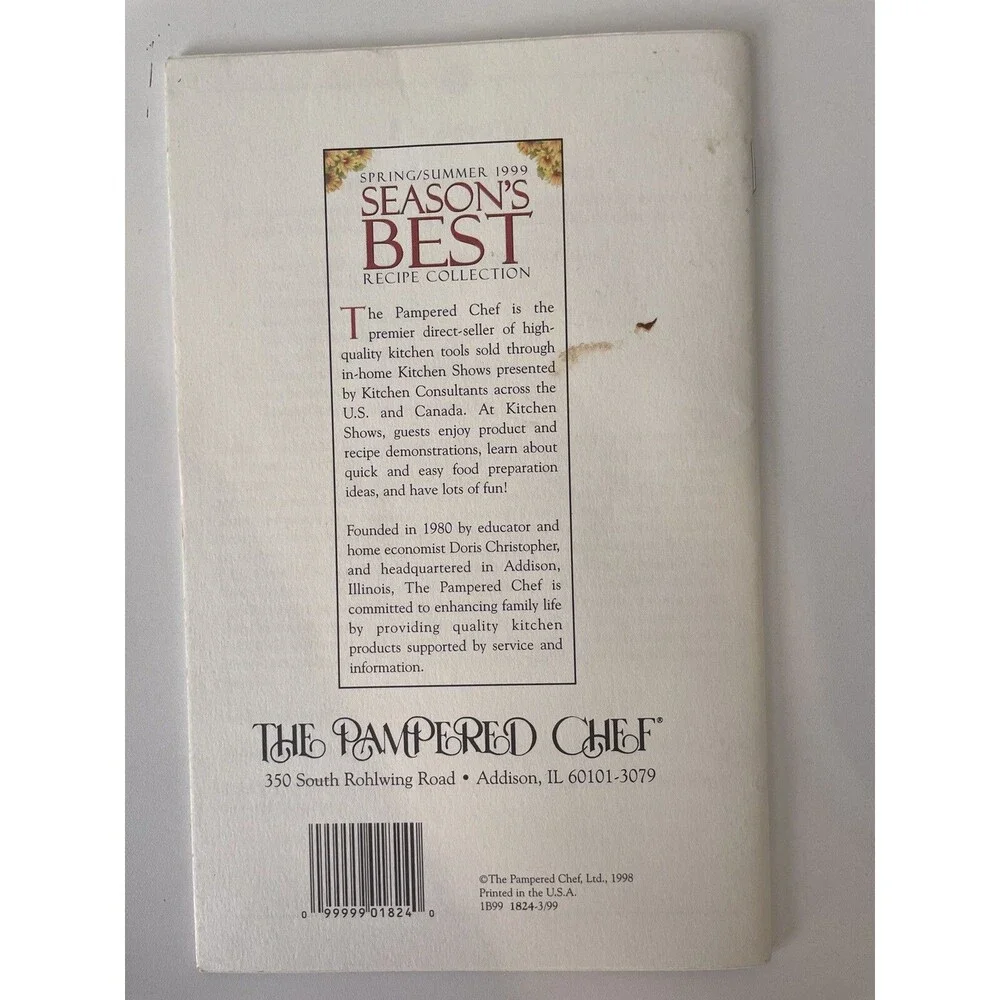 Vintage Lot of 10 Pampered Chef 1994-2001 Light & Simple Recipes Season's Best